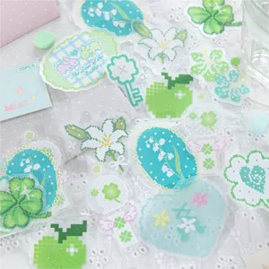 Collection of pixel art aesthetic stickers for scrapbooking and DIY craft projects