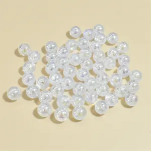 8mm iridescent AB acrylic round beads for DIY jewelry making and handmade crafts