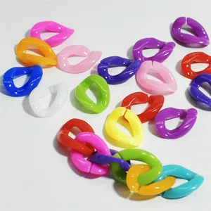 Bunte Acryl-Gliederringe 17x23mm für kreative DIY-Schmuckherstellung und Spielzeugketten