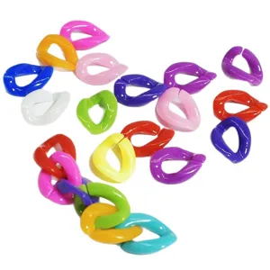 Leuchtend bunte Acryl-Gliederringe 17x23mm für DIY-Schmuckherstellung und Spielzeugketten