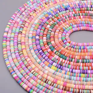 Cuentas de Disco Heishi de Arcilla Polimérica Coloridas DIY Cuentas Espaciadoras Sueltas para Fabricación de Joyería Accesorios Collar