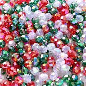 Bulk 8mm and 10mm AB color 32-faceted acrylic loose beads for DIY jewelry making crafts