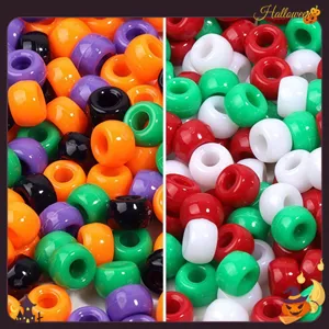 9x6mm Halloween und Weihnachten Acrylperlen mit großem Loch für DIY Bastelarbeiten