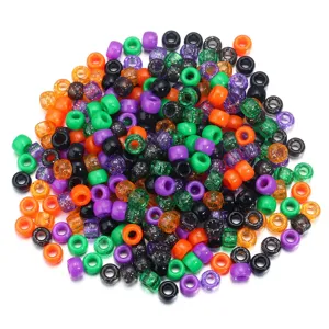 Bunte Halloween Acrylperlen 9x6mm Mischfarben Set für DIY Schmuck Basteln Zubehör