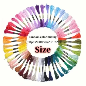 Lote de 50 madejas de hilo para bordar multicolor de 6 metros para punto de cruz