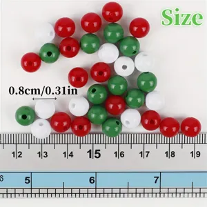 Cuentas redondas de acrílico de colores mixtos para joyas DIY, tamaño de 0,8 cm.