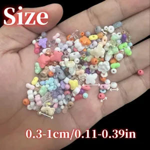 Cuentas de acrílico mezcladas 0,3-1cm para joyas DIY y accesorios de teléfono