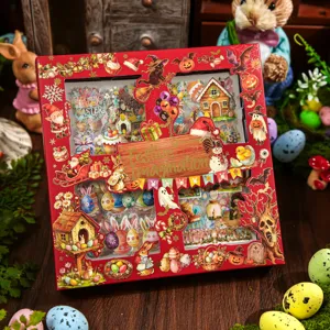 Caja de regalo de pegatinas navideñas con 100 hojas para decoración de scrapbooking