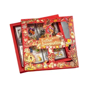 Caja de regalo de pegatinas Festive Imagination de Mr. Paper con 100 hojas decorativas.