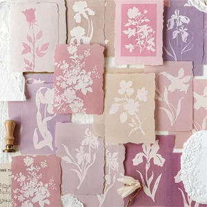 Vintage floral silhouette material paper set for DIY scrapbooking and journaling decor