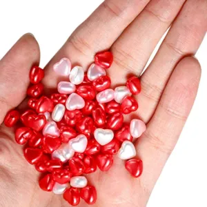 Cuentas de imitación de perla ABS de 9 mm con forma de corazón para joyería DIY