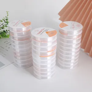 Hilo de cristal elástico transparente para hacer joyas DIY, diversos tamaños disponibles