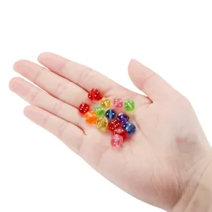 Collection de perles de dés en acrylique colorées de 9 mm pour la création de bijoux DIY