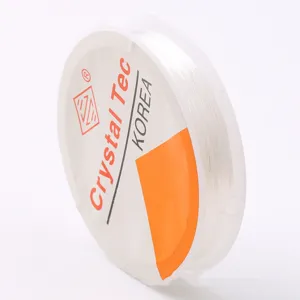Cordón de cristal elástico blanco transparente para hacer joyas y pulseras de bricolaje