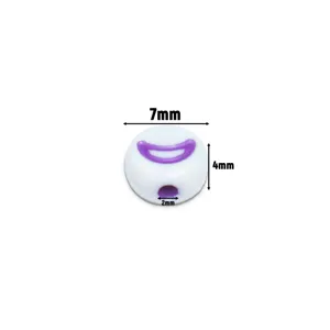 Cuenta de acrílico blanca 7x4mm con patrón de luna púrpura para crear joyería DIY