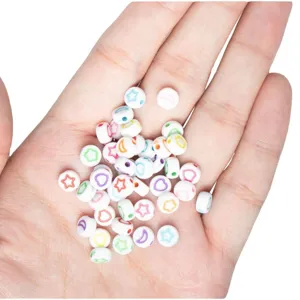 Cuentas de acrílico de 4x7mm con motivos de luna y estrella para creación de joyas DIY