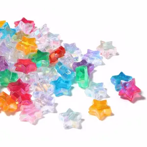 Cuentas de estrella de acrílico irisado de 11 mm para hacer joyas hechas a mano