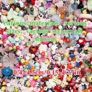 Vielfalt an gemischten bunten Acryl- und Fimo-Perlen für DIY-Bastelschmuck-Sets