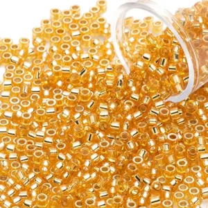 Cuentas de vidrio doradas de 2 mm de alta calidad para hacer joyas y manualidades DIY