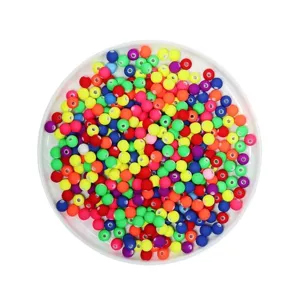 Lebhafte 8mm bunte matte gummierte Acrylperlen für DIY handgefertigten Schmuck Projekte
