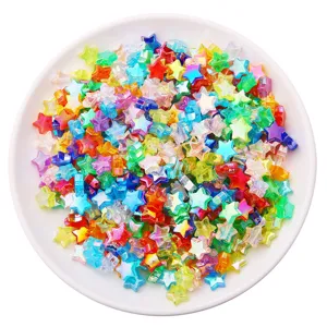 Cuentas acrílicas de estrella AB irisadas de 10mm para accesorios de joyería DIY