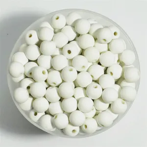 Cuentas sueltas de acrílico engomado blanco de 12 mm para la creación de joyas DIY