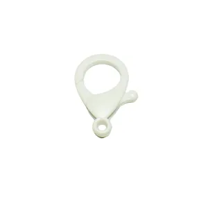 Cierre de langosta de plástico blanco de 30mm para llaveros y manualidades de joyería