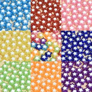 Cuentas de acrílico de 8mm en forma de estrella de colores para joyería DIY en 9 tonos