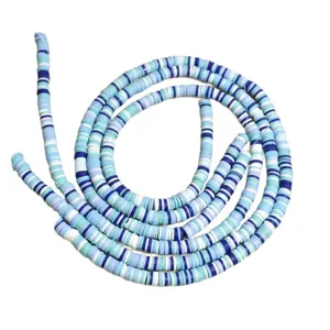 Cuentas de disco de arcilla polimérica bohemia de 6mm para creación de joyas DIY y espaciadores