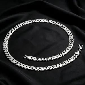 Hip Hop Stainless Steel Cuban Link Necklace For Men Women Polished Flat NK Chain Punk Minimalist Jewelry Accessory Gift