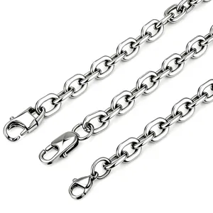 Stainless Steel Paperclip Chain Necklace Unisex Minimalist Square Link Chunky Chain Jewelry Waterproof Non-Tarnish Metal Base Chain