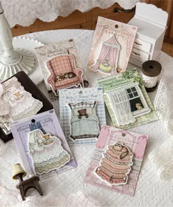 Vintage Rococo Sweet Dreams plaknotities met schattige dieren voor DIY planners
