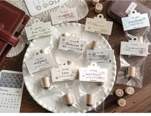 Small Forest series wooden stamps set for DIY journaling and scrapbook decoration