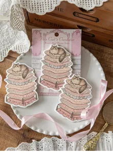 Vintage Rococo kattennotities voor DIY-dagboekdecoratie, set van 30 stuks in totaal