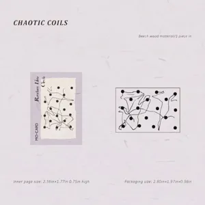 Detailed specifications of Chaotic Coils beech wood stamp for journal decoration