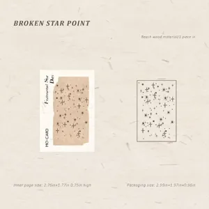 Detailed view of 'Broken Star Point' beech wood stamp for creative journaling decor
