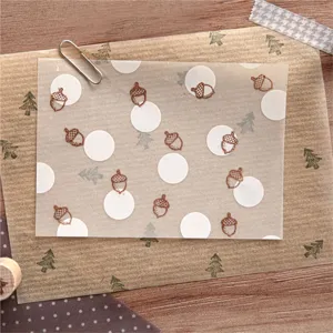 Artistic beech wood stamp little forest series for creative journaling decoration