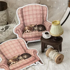 Vintage Rococo zoete dromen stickers met puppy en kitten voor DIY dagboek