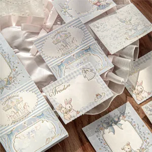 Notes autocollantes vintage dorées avec lapins et manège pour décoration de journal