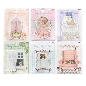 Set van 6 Rococo Sweet Dreams retro sprookjes plaknotities voor DIY-scrapbooking