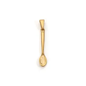 Gold stainless steel spoon pendant for DIY necklace jewelry making