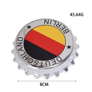 Calamita da frigo tappo di birra bandiera Germania Berlino souvenir, 8cm di diametro
