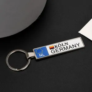 Portachiavi rettangolare in metallo con design targa Germania Colonia