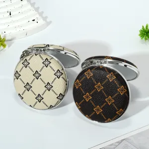 Mini Round Makeup Mirror Keychain Portable Double Sided Folding Cosmetic Mirror For Women Purse Hanging Bag Charm Gift