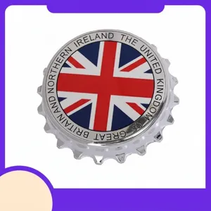Magnete da Frigo Creativo a Forma di Tappo di Birra in Metallo Apribottiglie con Bandiera Nazionale Souvenir Portatile Decorazione