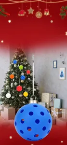 Natale pickleball ornamento albero blu palla sospesa festa regalo decorazione