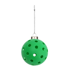 Ornamento per albero di Natale a forma di pickleball sospensione palla verde decoro