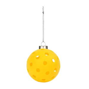 Bellissimo Ornamento per Albero di Natale Pickleball Giallo Pendente Sospeso Regalo