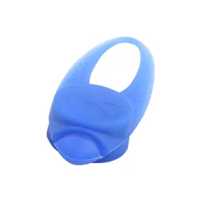 Ciondolo LED in silicone blu per collare animale con design osso per la sicurezza.