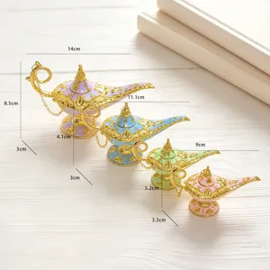 Detailed size comparison guide for various sizes of retro Aladdin magic lamp ornaments